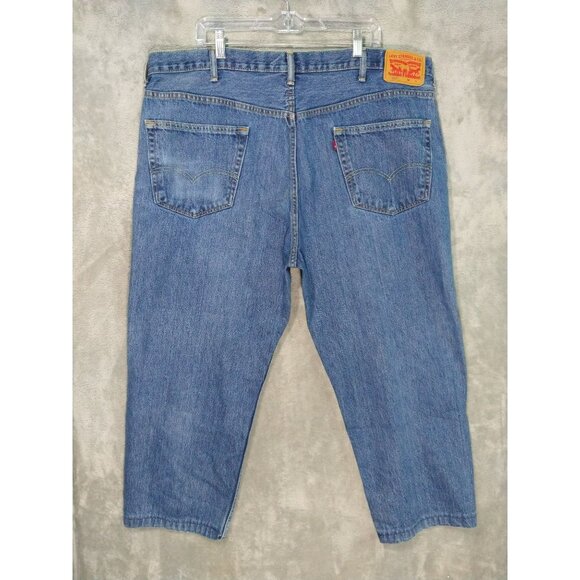 Levis 550 Jeans Mens 44x29 Blue Denim Relaxed Fit Tapered Leg Casual Dark Wash - Picture 2 of 10